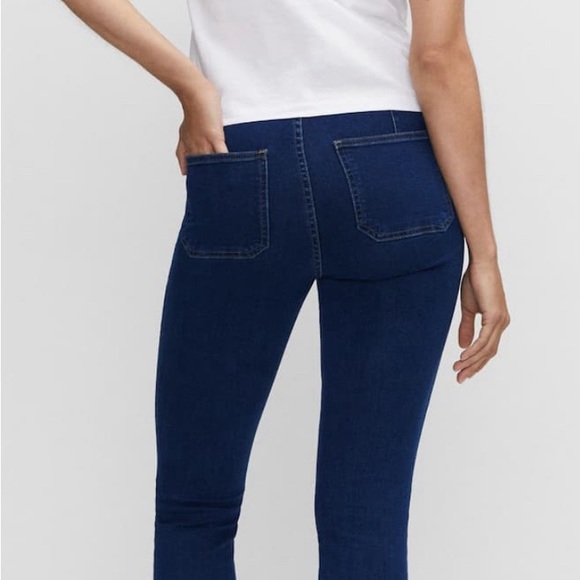 Mango High-waist Cotton Blend Jeggings in Dark Blue Denim - Picture 4 of 15